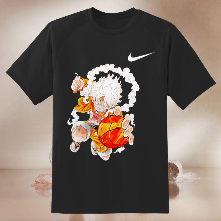 Luffy Gear 5 Los Angeles Lakers One Piece Parody Basketball T-Shirt