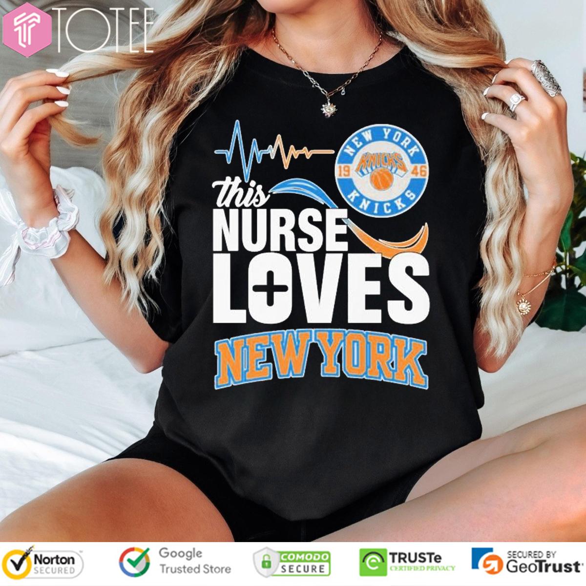 This Nurse Loves New York Knicks 1946 Heartbeat T-Shirt