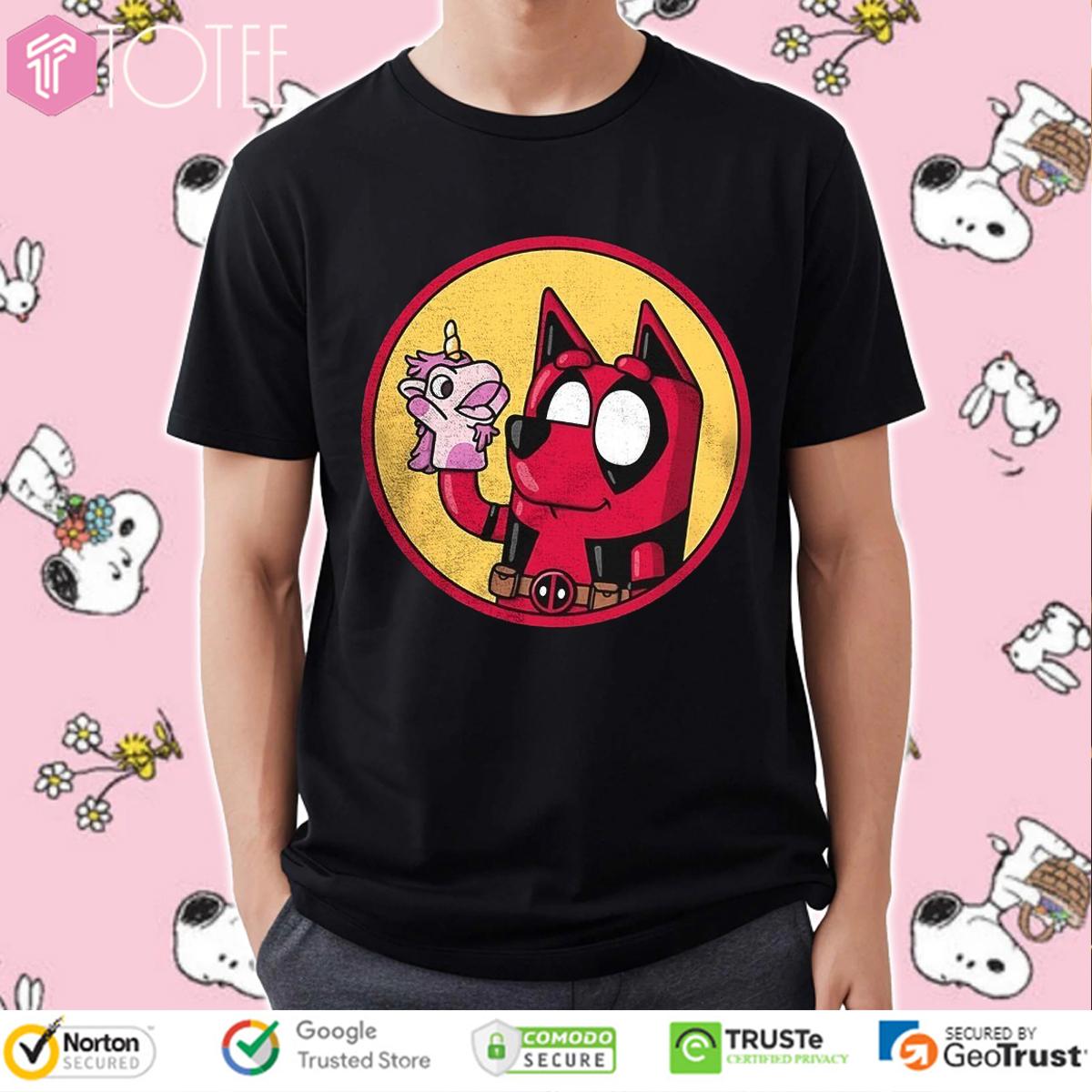 Bluey Heeler Parody Deadpool Unicorn T-Shirt