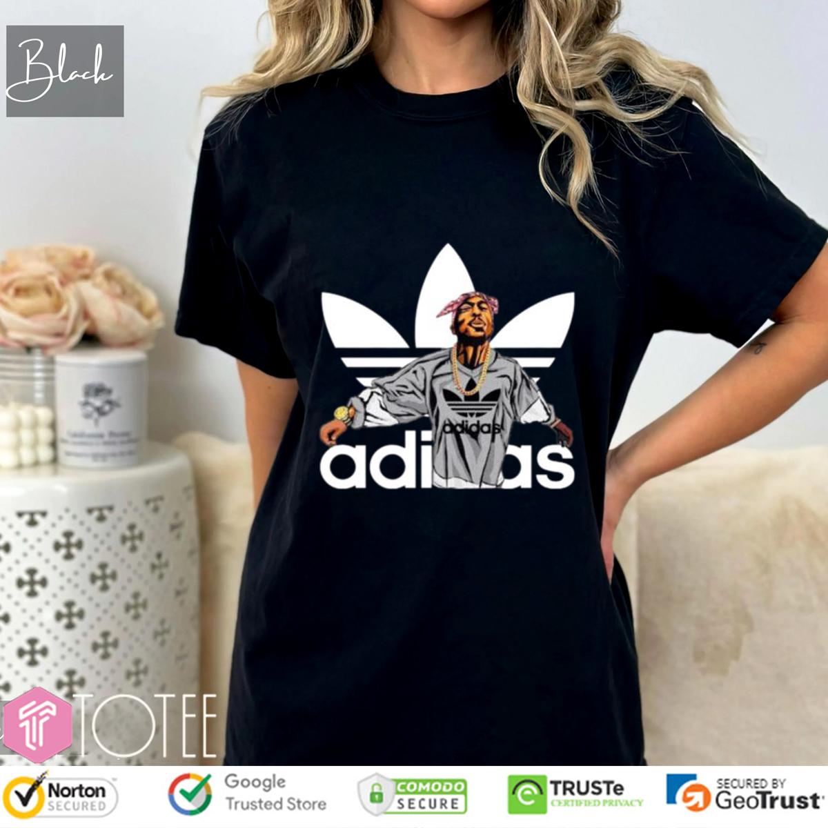 Tupac Shakur Parody Adidas Logo T-Shirt