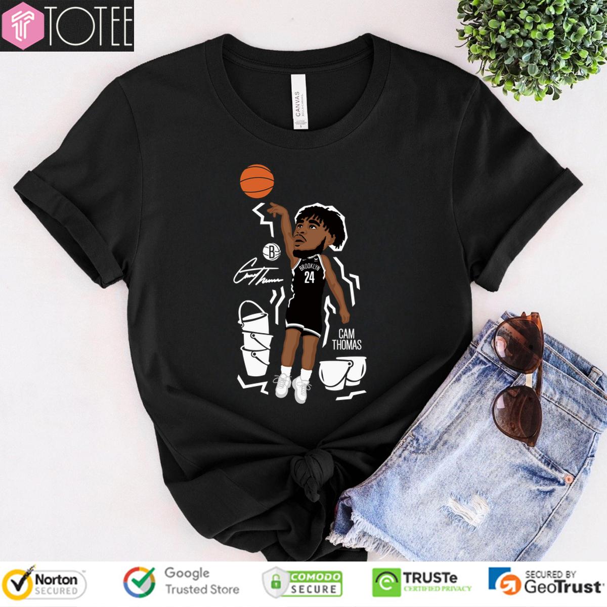 Brooklyn Nets Cam Thomas Cartoon Signature Shirt
