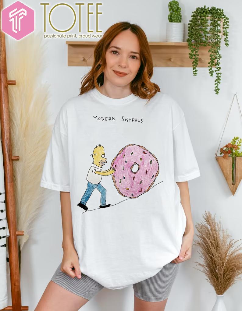Homer Simpson Modern Sisyphus Donut T-Shirt