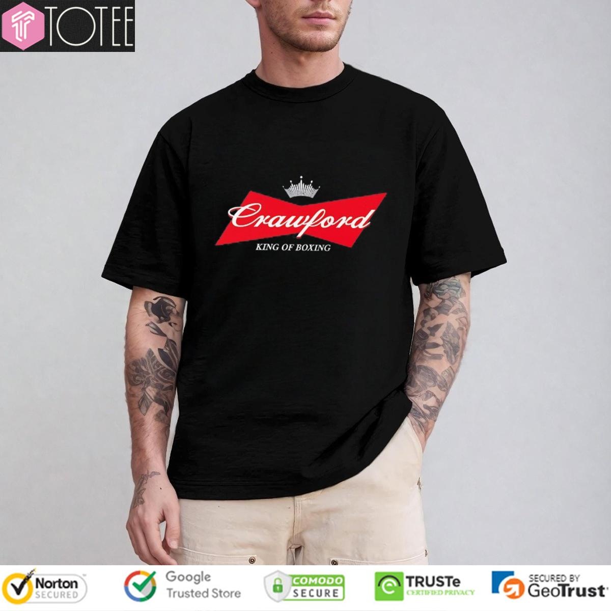 Crawford King Of Boxing Parody Budweiser Logo T-shirt